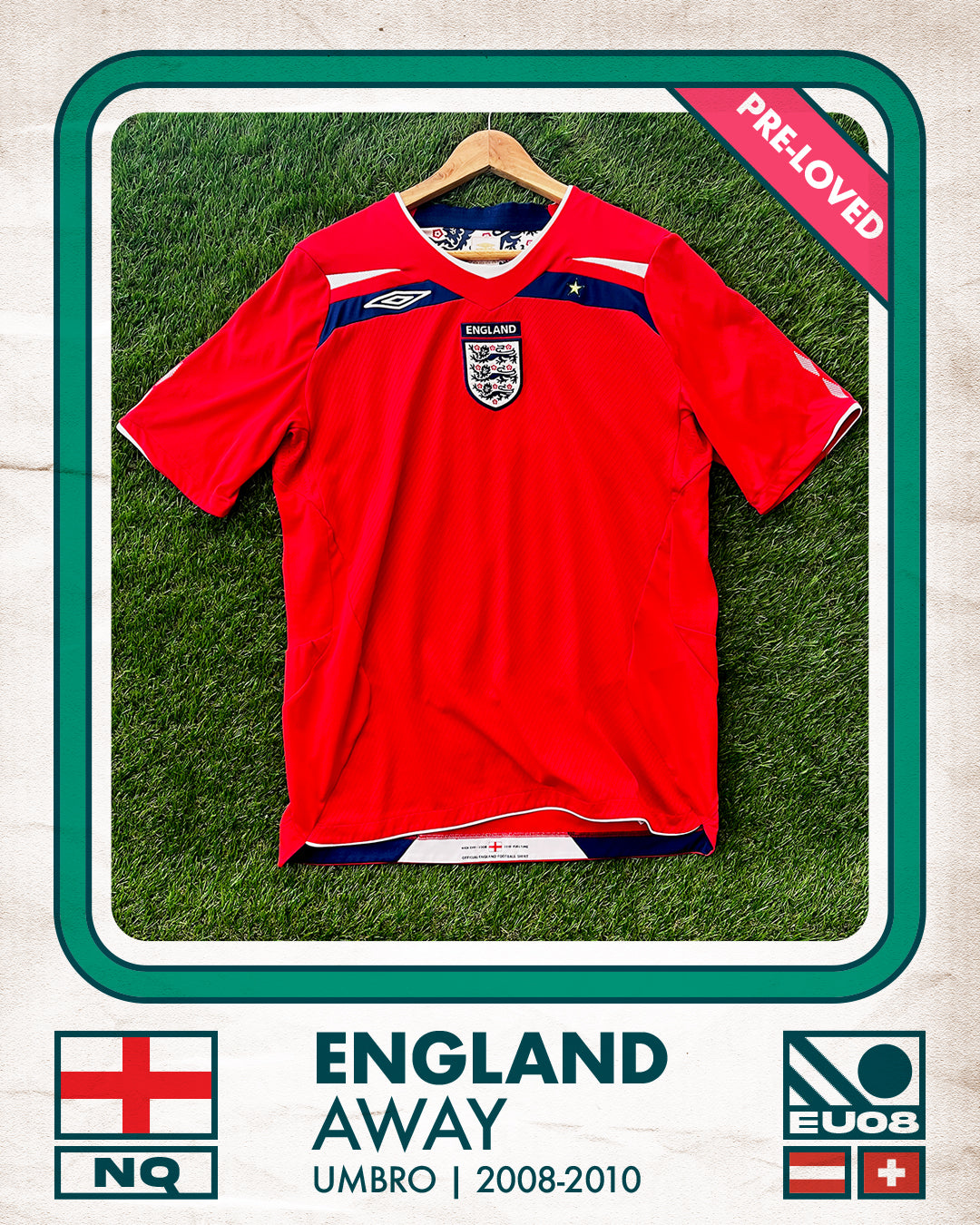 England Away Football Shirt (A) | 2008-2010 | Umbro | Men's