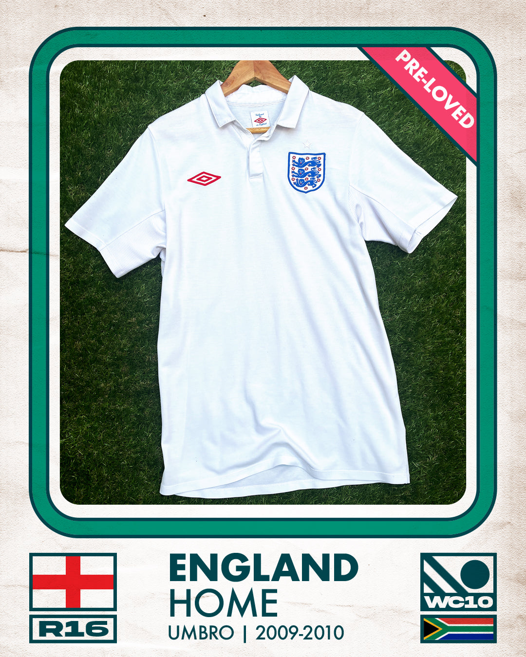 England Home Football Shirt (H) | 2009-2010 | Umbro | Men's