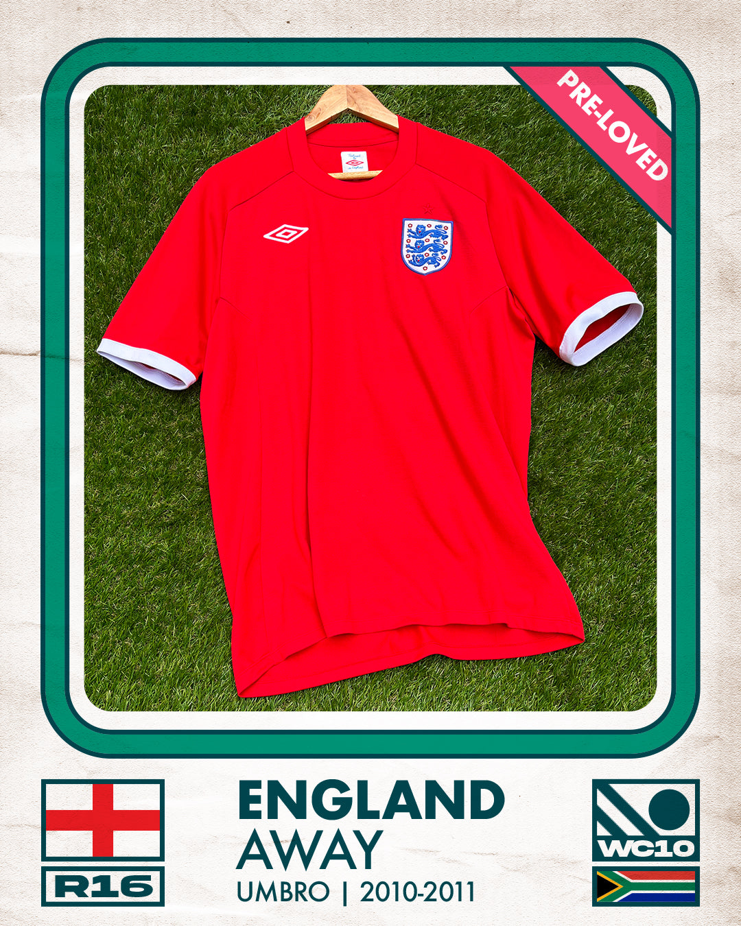 England Away Football Shirt (A) | 2010-2011 | Umbro | Men's