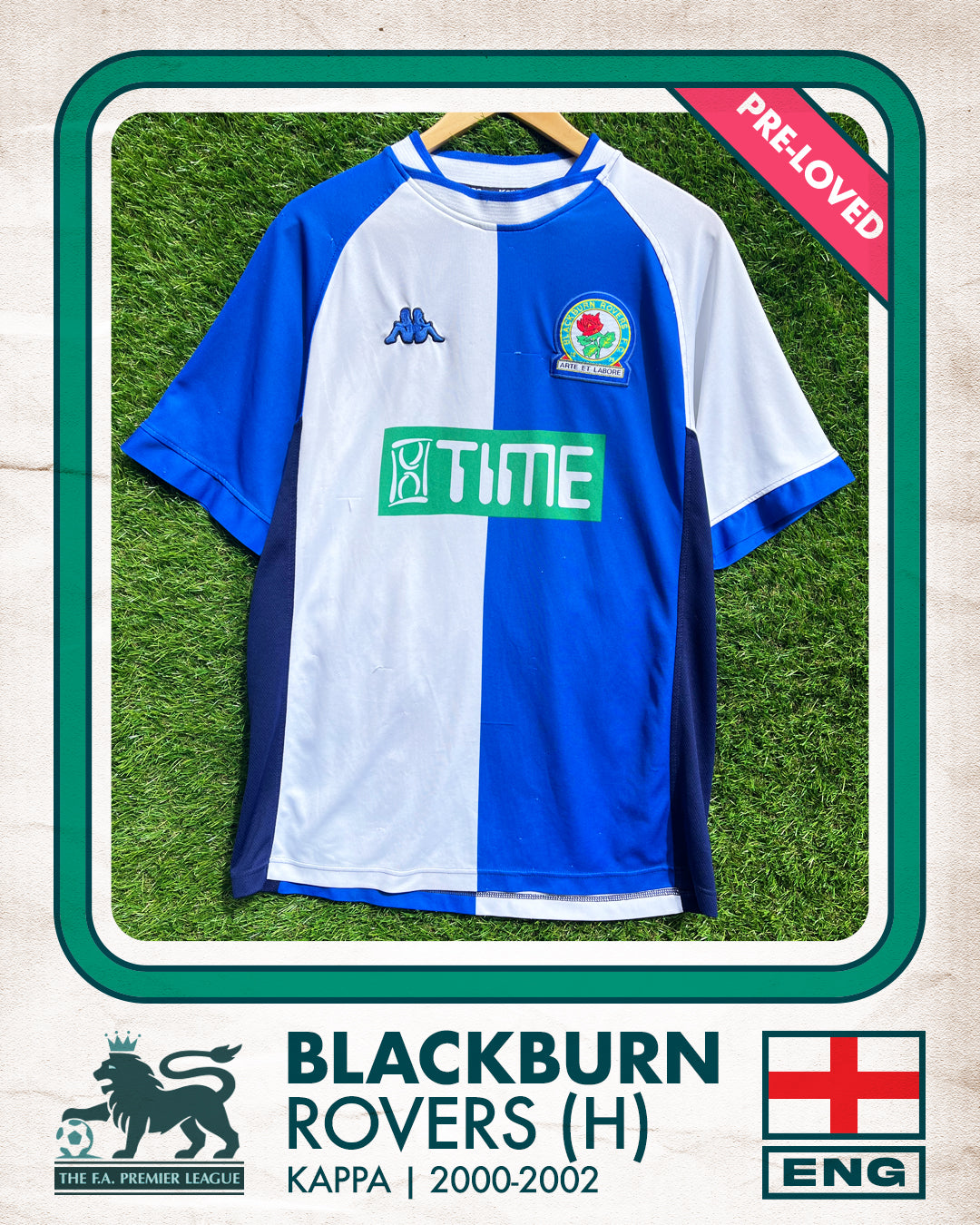 Blackburn Rovers Home Football Shirt (H) | 2000-2002 | Kappa | Men's | M 40"