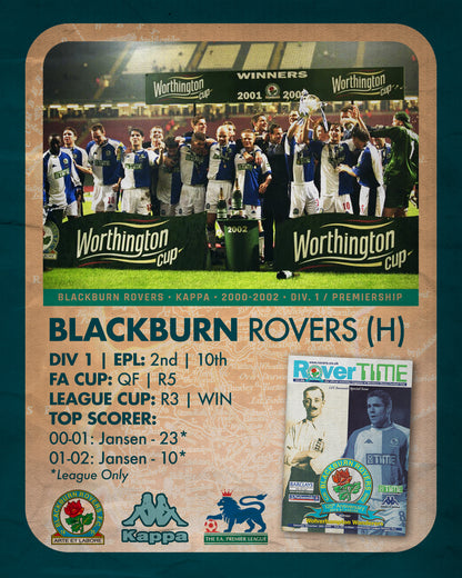 Blackburn Rovers Home Football Shirt (H) | 2000-2002 | Kappa | Men's | M 40"