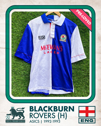 Blackburn Rovers Home Football Shirt (H) | 1992-1993 | Asics | Men's | M 40"