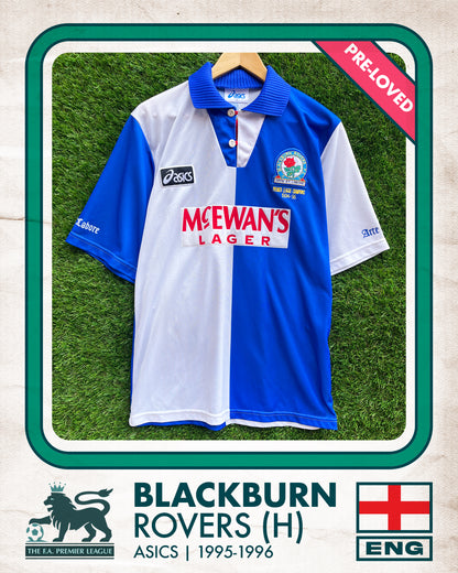 Blackburn Rovers Home Football Shirt (H) | 1995-1996 | Asics | Men's | M 40"