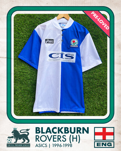 Blackburn Rovers Home Football Shirt (H) | 1996-1998 | Asics | Men's | M 40"